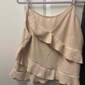 SHEIN Cream Layered Ruffle Camisole